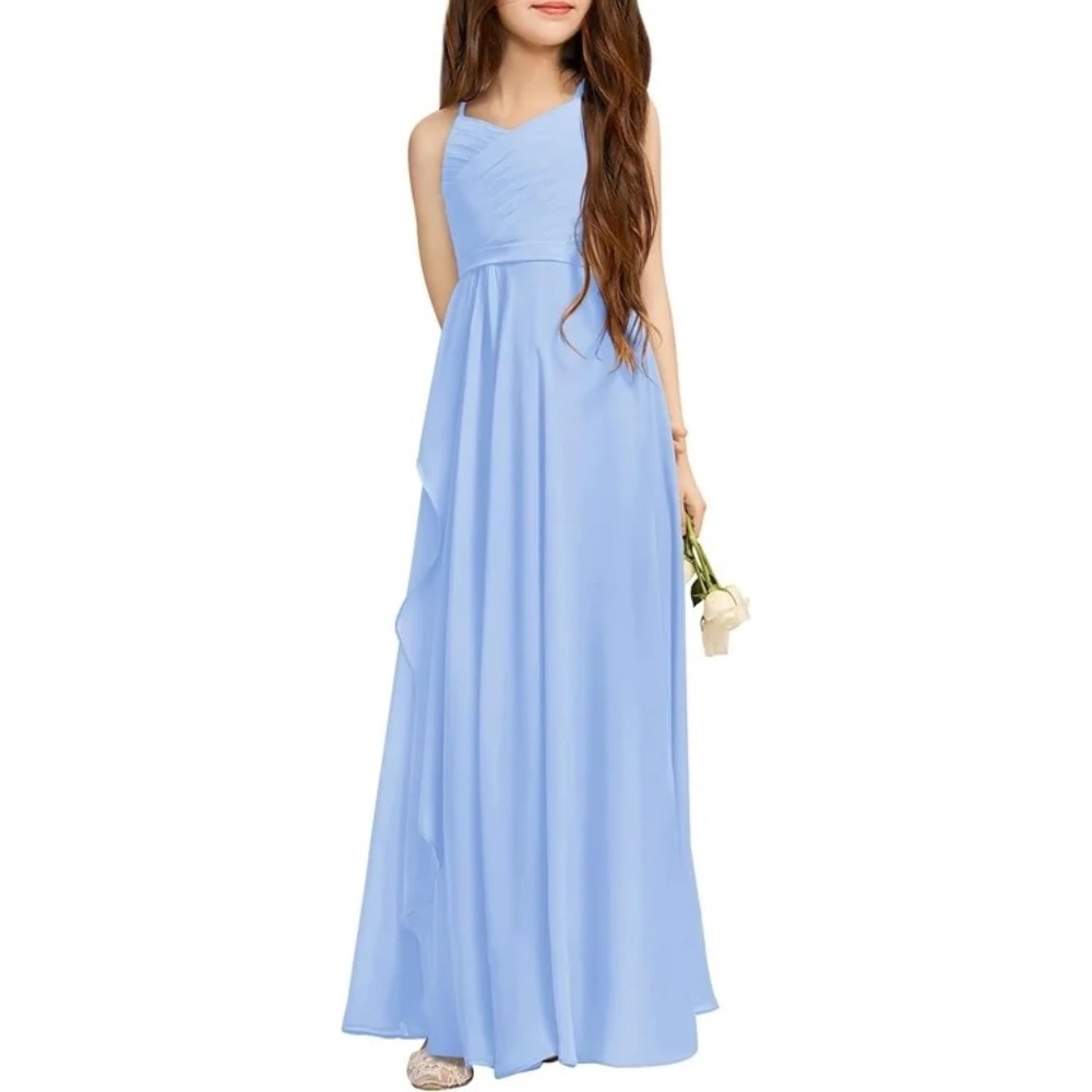 NWOT A-line Bridesmaid Flower Girl Chiffon Dress, sz 9-10Y